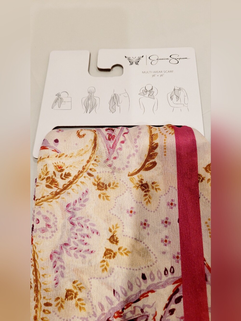 Jessica Simpson Paisley Multi Wear Scarf - Picture 2 of 4